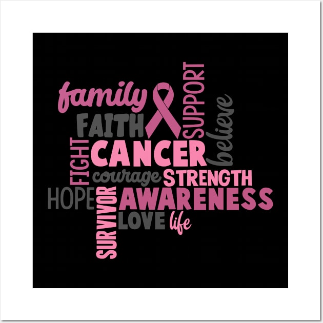 Breast cancer awareness gift Wall Art by CrankyTees